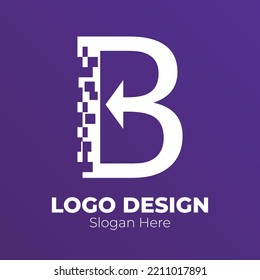 concepto de diseño de logotipo de tecnología de letra b
