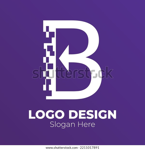 Letter B Technology Logo Design Concept Stock Vector (Royalty Free ...