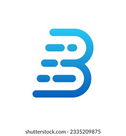 letter B and technology logo icon and vector