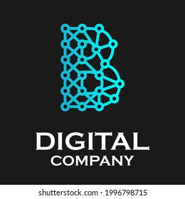 Letter b technology logo template illustration