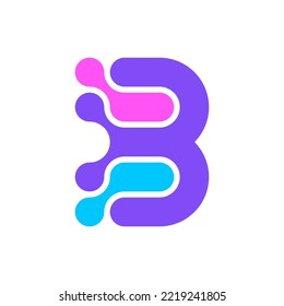Letter B technology modern futuristic logo design