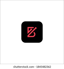 Letter B technology smart and modern a slick logo for a web and mobile app growth platform.