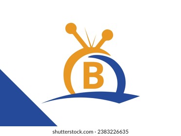 Letter B television Logo Design Concept. channel television TV logo vector icon illustration