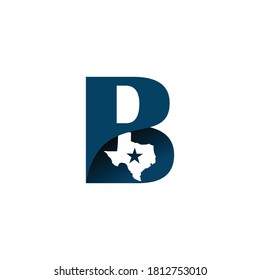 letter B with texas map logo vector
