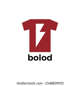 Letter B thunder light logo for t shirt and clothing logo. Sleave and initial B logo vector illustration