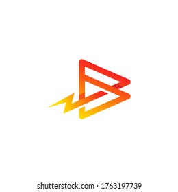 letra B con diseño de logotipo de trueno