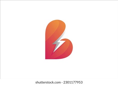 Diseño del logotipo del perno de entrelazado de la letra B