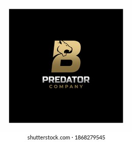 Letter B Tiger, Predator Logo Design Vector