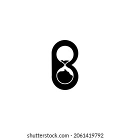 letter b time glass vector design 