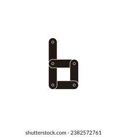 Letter b tool, technology geometric symbol simple logo vector