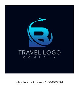 Letter B tour and travel logo design vector