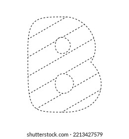 Letter B tracing worksheet for kids