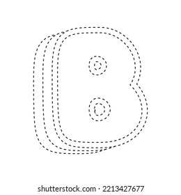 Letter B tracing worksheet for kids