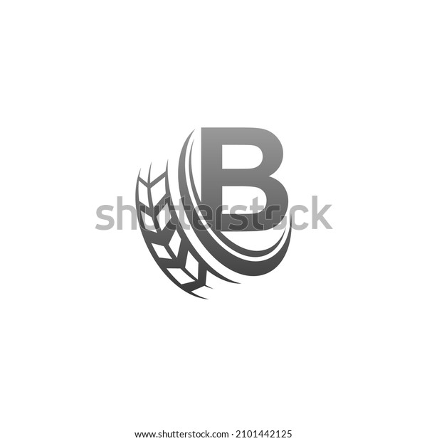 Letter B with trailing wheel icon design template\
illustration vector