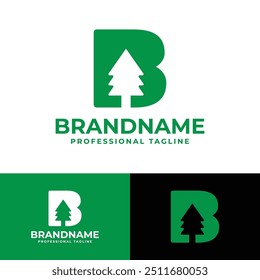 Logo de árbol de letra B, para cualquier marca ambiental con inicial B