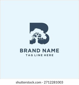 letra B Árvore Oakland Logo Design Vetor