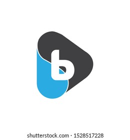 letter b triangle drop water design logo vector