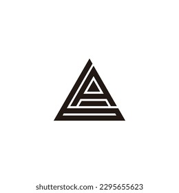 Letter b and A triangle, line geometric symbol simple logo vector