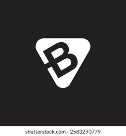 Letter B triangle shape logo design, brand identity logo vector, modern logo design vector illustration template on black background.