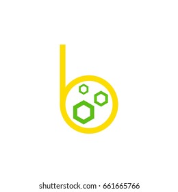 letter b with triple  hexagon logo
