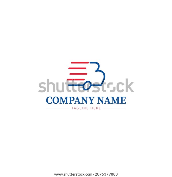 Letter B Truck logo, cargo logo, cargo delivery\
truck, logistics logo