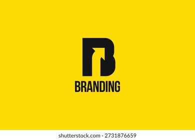 Buchstabe B mit dem Logo-Design nach rechts abbiegen. B monogramm richtung pfeil symbol logo symbol zeichen