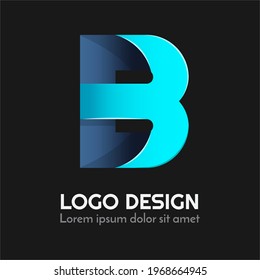 letter B typography with 3d style