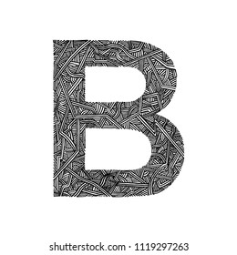 Zentangle Stylized Alphabet Letter B Vector Stock Vector Royalty
