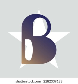 Letter B typography logo design template element. Use for logo, symbol, sign, identity of the company. Gradient color letter B text t-shirt vector design on white background. 