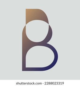 Letter B typography logo design template element. Use for logo, symbol, sign, identity of the company. Gradient color letter B text t-shirt vector design on white background. 