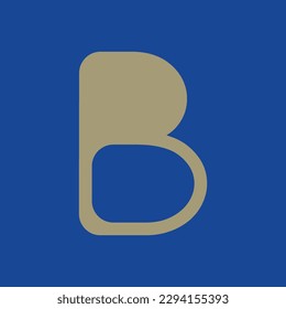 Letter B typography logo design template element. Use for logo, symbol, sign, identity of the company. Gray letter B text t-shirt vector design on blue background. 