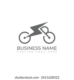 Letter B typoraphy logo of electric bicyle logo technology innovation design