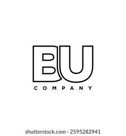 Letter B and U, BU logo design template. Minimal monogram initial based logotype.