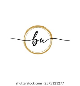 Letter B U Initial Beauty Logo Template