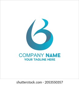 letter B unique blue color logo vector