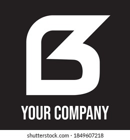 letter B unique logo on isolated white background