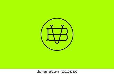 LETTER B AND V LOGO WITH CIRCLE FRAME FOR LOGO DESIGN OR ILLUSTRATION USE
