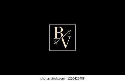 LETTER B AND V MONOGRAM LOGO WITH SQUARE FRAME FOR LOGO DESIGN OR ILLUSTRATION USE