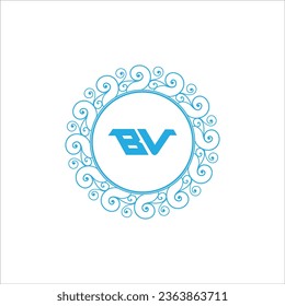 Letter B and V Monogram Logo Design Vector