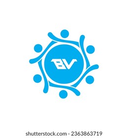 Letter B and V Monogram Logo Design Vector