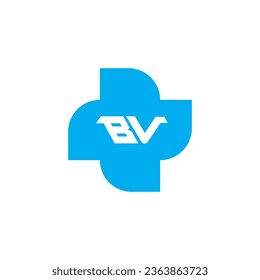 Letter B and V Monogram Logo Design Vector