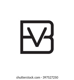 letter B and V monogram square shape logo black