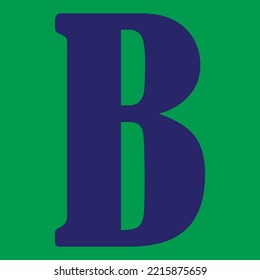 the letter "B" in vector form, the color of the letters is purple and the background color is green  