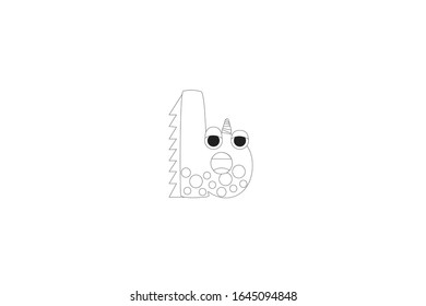 Ilustración de esquema de icono de vector de letra b
