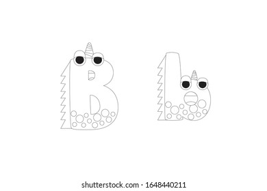 Letter B Vector Icon Outline Illustration