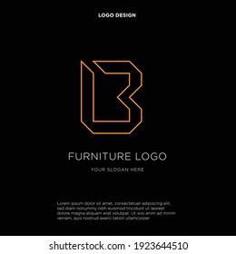 Letter B vector line logo design. Creative minimalism logotype icon symbol.