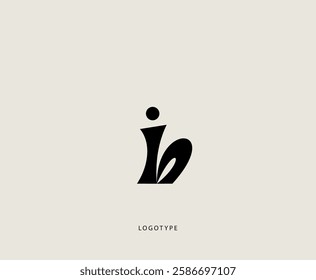 Letter "b" vector logo. Abstract person silhouette. Creative business logotype design.