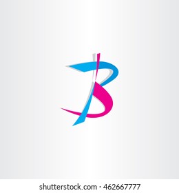 letter b vector logo cyan magenta icon art
