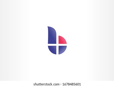 Buchstabe b Logo-Design der Vektorillustration. Creative Initial Logo Konzept