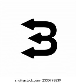 Letter B vector logo design with arrow as spear symbol.